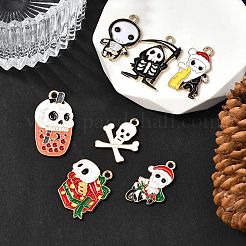 7Pcs 7 Styles Christmas Theme Alloy Enamel Pendants&nbsp;ENAM-FP0002-98