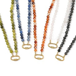 Natural Mixed Stone Round Beaded Necklaces for Women&nbsp;NJEW-JN06452