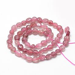 Natural Strawberry Quartz Beads Strands&nbsp;G-R445-6x8-17