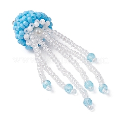 Glass Seed Beaded Jellyfish Pendants&nbsp;PALLOY-MZ00660-04