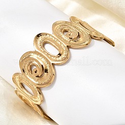 Hammered 304 Stainless Steel Cuff Bangles for Women&nbsp;BJEW-T030-02G