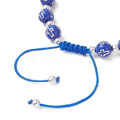 Adjustable Acrylic & Synthetic Turquoise & Non-magnetic Hematite Beads Braided Beaded Bracelets for Women&nbsp;BJEW-JB13578