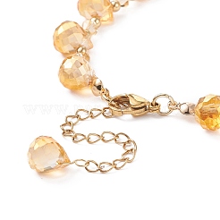 Imitation Austrian Crystal Glass Teardrop Beaded Bracelet&nbsp;BJEW-TA00171-02