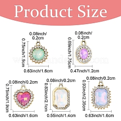 10Pcs UV Plating Alloy with Mixed Color Glass Rhinestone Pendants&nbsp;FIND-YW0009-03A