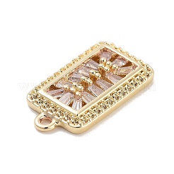 Brass with Clear Cubic Zirconia Pendants&nbsp;KK-Z061-21C-G