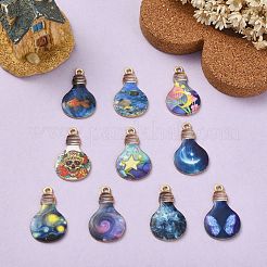 30Pcs 10 Styles Alloy Printed Pendants&nbsp;PALLOY-CJ0002-55