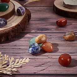21Pcs 7 Colors Red Jasper & Red Aventurine & Picture Jasper & Green Aventurine & Blue Spot Jasper & Amethyst
 & Turquoise 
Beads&nbsp;G-SC0002-19