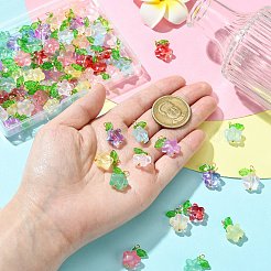 90Pcs 9 Colors Glass Pendants&nbsp;PALLOY-CJ00057