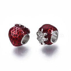 Rack Plating Alloy Enamel European Beads&nbsp;MPDL-N039-200