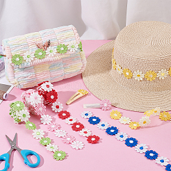 7.5 Yrads 5 Colors Polyester Flower Lace Trim Ribbon&nbsp;OCOR-PH0005-67