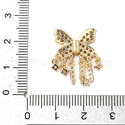 Brass Micro Pave Clear Cubic Zirconia Pendants&nbsp;KK-S531-28G