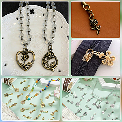 100Pcs Flower Alloy Pendant Decorations&nbsp;HJEW-PH02509