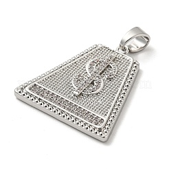 Brass Micro Pave Cubic Zirconia Pendants&nbsp;KK-P250-10P