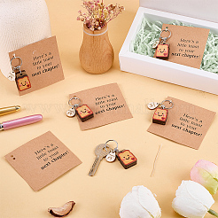 5 Sets Wood & Resin Toast Pendant Keychains&nbsp;KEYC-FG0001-24