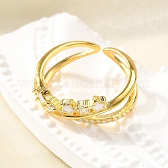 Star 925 Sterling Silver Cubic Zirconia Rings for Women&nbsp;RJEW-S631-01G