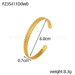 304 Stainless Steel Cuff Bangles&nbsp;STAS-OY006-82G-2