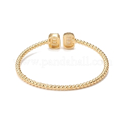 Rack Plating Brass Micro Pave Cubic Zirconia Bangle&nbsp;BJEW-E071-30G