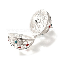 Rack Plating Brass Enamel Bead Cage Pendants&nbsp;KK-M313-11S-02
