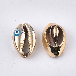 Electroplated Cowrie Shell Beads&nbsp;SSHEL-S258-62