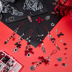 DIY Cherry Polyester Mobile Strap Making Kits&nbsp;DIY-SC0033-68