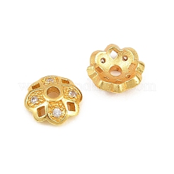 Brass Micro Clear Cubic Zirconia Bead Caps&nbsp;KK-CBA6A75-56G
