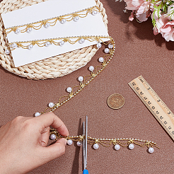 1Yards Glass & Plastic & Iron Beaded Trim&nbsp;OCOR-HY0001-75