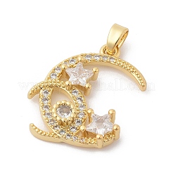 Brass Micro Pave Cubic Zirconia Pendants&nbsp;ZIRC-I069-02G-01