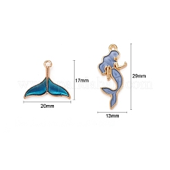 50Pcs 2 Style Alloy Enamel Pendants&nbsp;ENAM-LS0001-10LG
