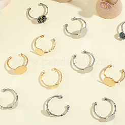 30Pcs 6 Styles Adjustable 304 Stainless Steel Finger Rings Components&nbsp;STAS-BBC0007-97