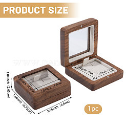 Wood Badge Storage Boxes with Visible Window and Magnetic Lid&nbsp;CON-WH0107-101A