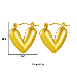Heart 304 Stainless Steel Hoop Earrings&nbsp;FS-WGB615E-01