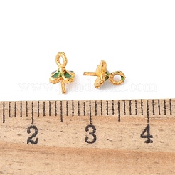 Brass Enamel Eye Pin Peg Bails&nbsp;KK-K399-07A-G