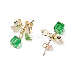 Alloy with Glass Dangle Stud Earrings&nbsp;EJEW-JE06118