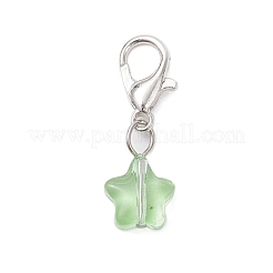 Glass Star Transparent Pendant Decorations&nbsp;HJEW-JM04020-01