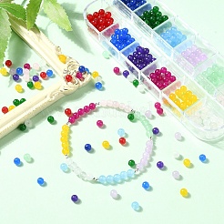 DIY Round Natural & Dyed Malaysia Jade Beads Stretch Bracelets Making Kits&nbsp;DIY-YW0011-50