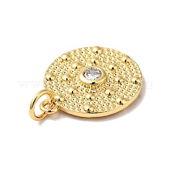 Rack Plating Brass Micro Pave Clear Cubic Zirconia Pendants&nbsp;LS-KK-H431-21G