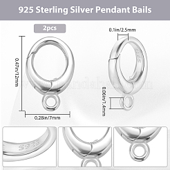 2Pcs 925 Sterling Silver Spring Gate Rings&nbsp;STER-BBC0006-97A
