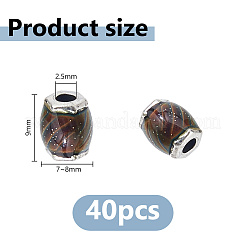 40Pcs Glass Large Hole Beads&nbsp;GLAA-DC0001-59