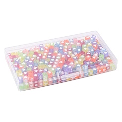 350Pcs 7 Colors Spray Painted Transparent Acrylic Beads&nbsp;OACR-FS0002-52
