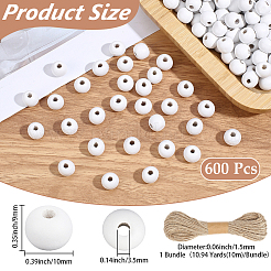 600Pcs Dyed Natural Wood Beads&nbsp;WOOD-PA0001-68A