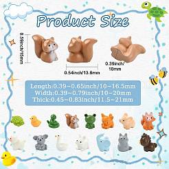 60Pcs 15 Styles Mixed Animals Resin Display Decorations&nbsp;DJEW-CJC0001-04