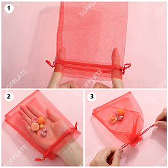 100Pcs Organza Bags Jewellery Storage Pouches Wedding Favour Party Mesh Drawstring Gift&nbsp;OP-SP0001-01A