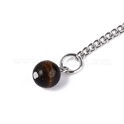 Natural Tiger Eye Dowsing Pendulum Pendants&nbsp;AJEW-N005-01B