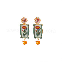 Alloy & Enamel Stud Dangle Earrings for Women&nbsp;WG66E5A-01