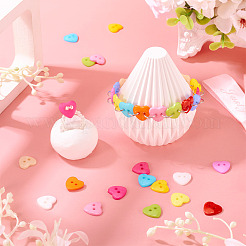 150Pcs Acrylic Heart Buttons&nbsp;BUTT-TA0001-38