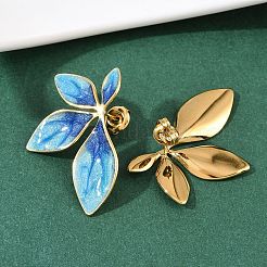 304 Stainless Steel Flower Stud Earrings&nbsp;EJEW-I320-30G