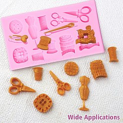 2Pcs Sewing Theme Silicone Chocolate Molds for DIY Baking Making&nbsp;ST-CJ0007-56