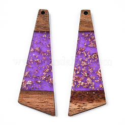 Transparent Resin & Walnut Wood Big Pendants&nbsp;RESI-TAC0017-51-B01