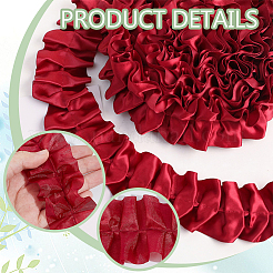 5 Yards Polyester Ruffled Trimming Lace Ribbon&nbsp;OCOR-WH0091-76A