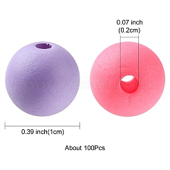 Round Spray Painted Fluorescent Acrylic Beads&nbsp;MACR-YW0002-71